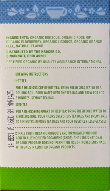 Té de hierbas Simple Truth de saúco orgánico