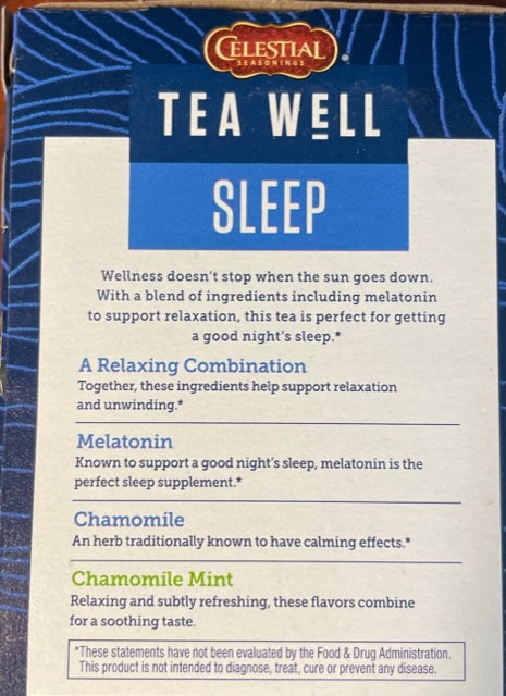 Herbal Tea Celestial Sleep Well with Melatonin, Chamomile & Mint