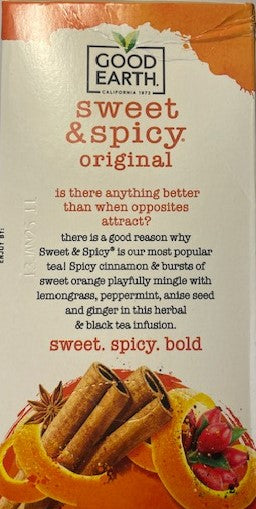Herbal Tea Good Earth Sweet & Spicy Original & Black Tea