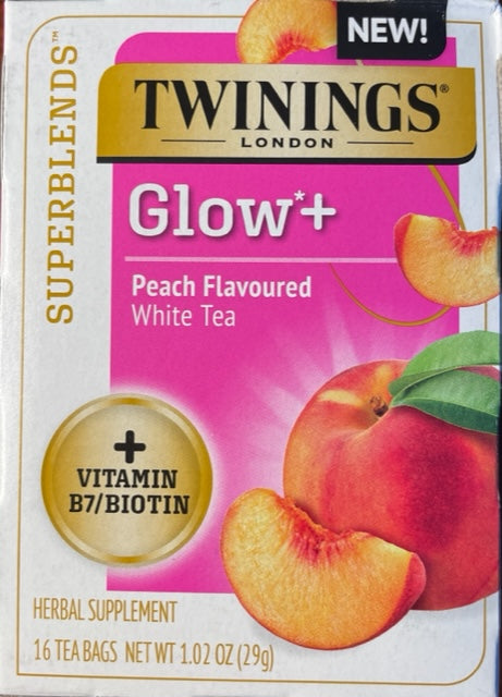 Herbal Tea Twining's of London Glow+ Peach Flavored White Tea