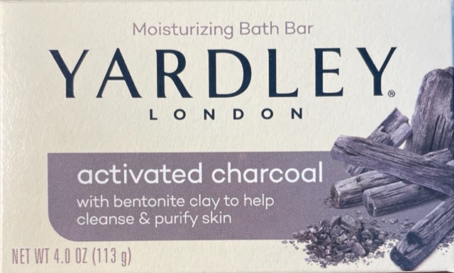 Yardley London Activated Charcoal Moisturizing Bath Bar with Bentonite Clay