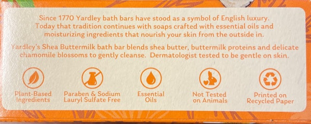 Yardley London Shea Buttermilk Nourishing Bath Bar