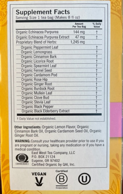 Herbal Tea Yogi Echinacea Immune Support