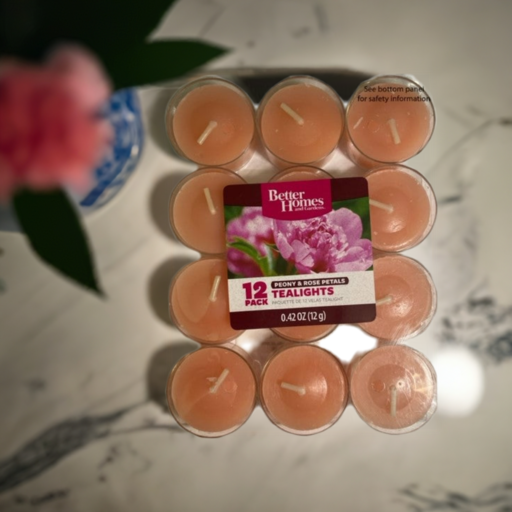 Tealight Candles Peony & Rose Petals