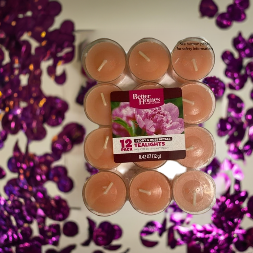 Tealight Candles Peony & Rose Petals