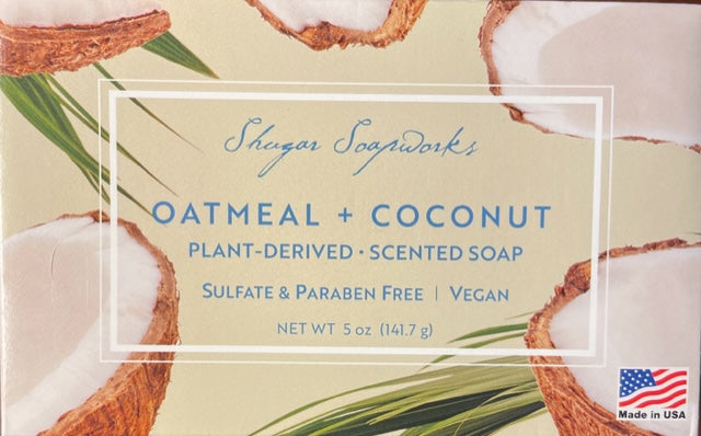 Shugar Soapworks Oatmeal & Coconut Plant-Derived Scented Soap