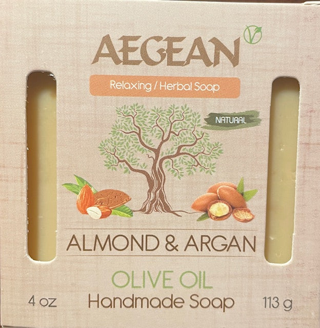 Aegean Handmade Almond & Argan Olive Oil Natural Bath Soap