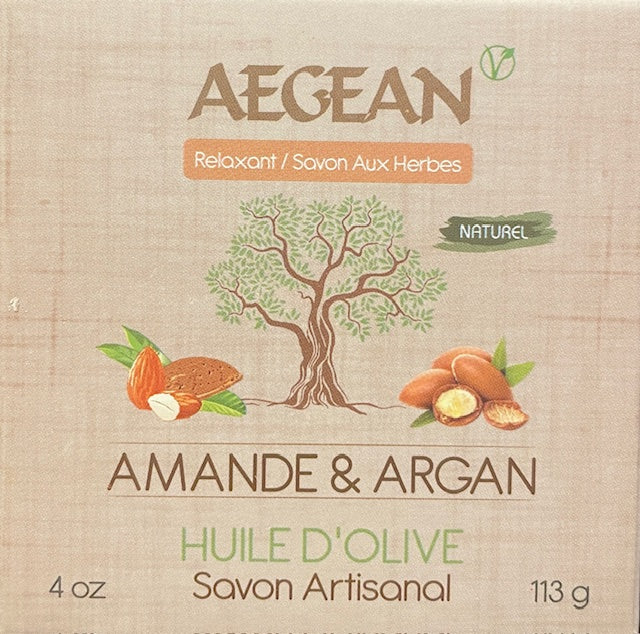 Aegean Handmade Almond & Argan Olive Oil Natural Bath Soap