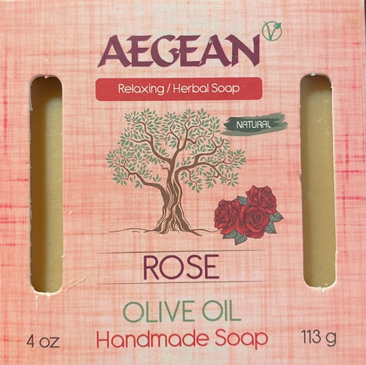 Aegean Handmade Rose Olive Oil Natural Bath Soap