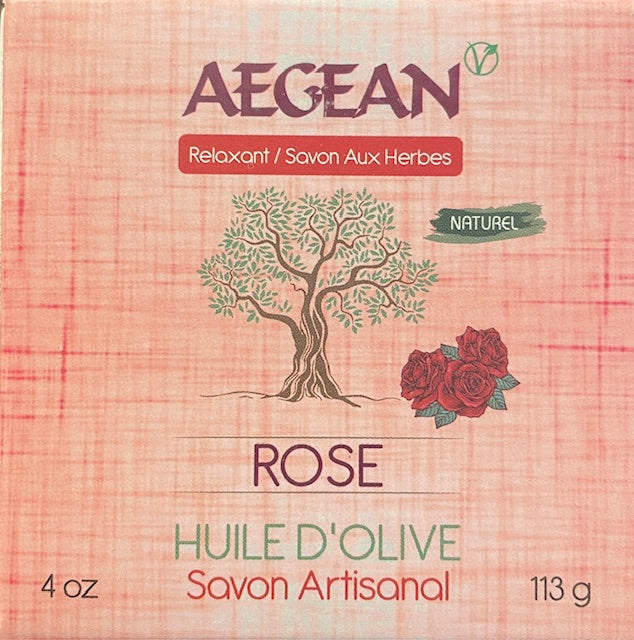 Aegean Handmade Rose Olive Oil Natural Bath Soap