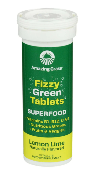 Amazing Grass Superfood Fizzy Green Tablets Lemon Lime Flavor