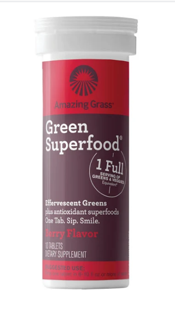 Amazing Grass Green Superfood Effervescent Tablets Berry Flavor
