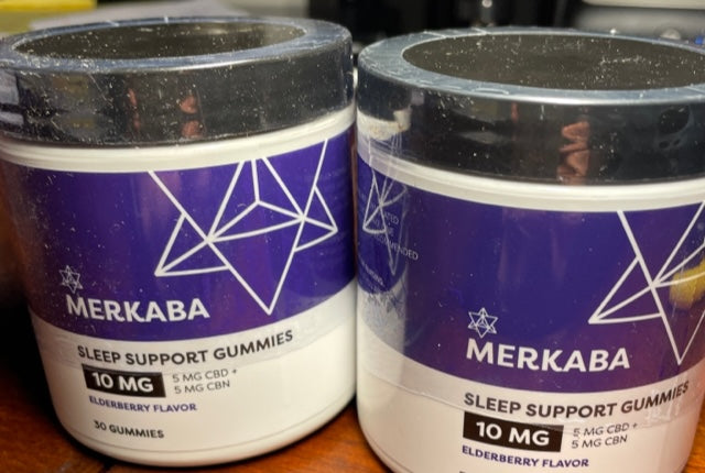Merkaba CBD + CBN + Melatonin Sleep Support Gummies BUNDLE - 2 Bottles 60 Gummies, Elderberry Flavor Total