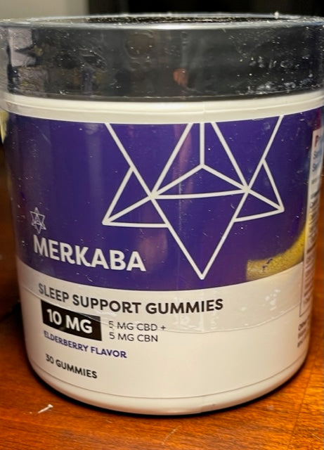 Merkaba CBD + CBN + Melatonin Sleep Support Gummies 30 Per Bottle Elderberry Flavor