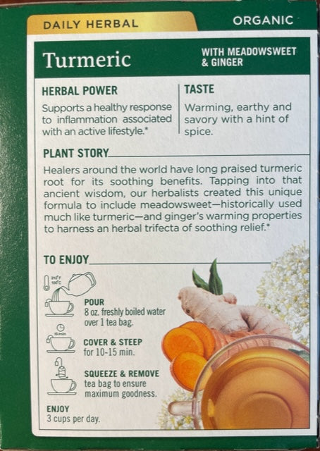 Herbal Tea Traditional Medicinals Organic Turmeric with Meadowsweet & Ginger