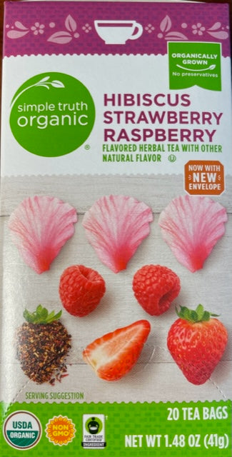Herbal Tea Simple Truth Organics Hibiscus Strawberry Raspberry Simple Truth Organic