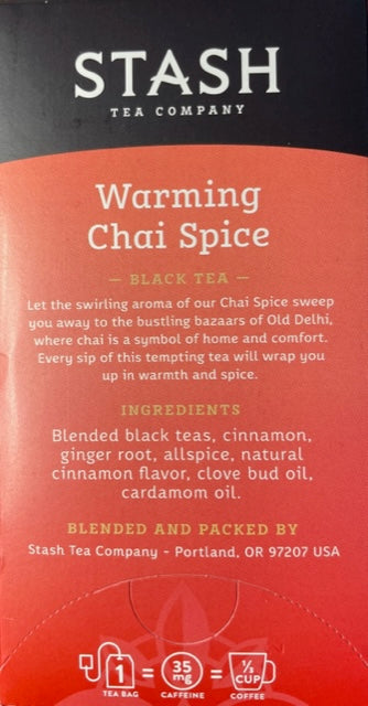 Herbal Tea Stash Warming Chai Spice Black Tea