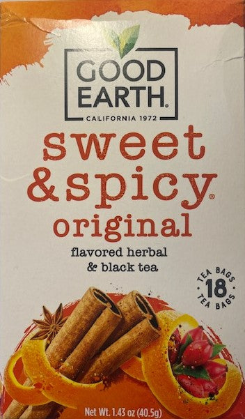 Herbal Tea Good Earth Sweet & Spicy Original & Black Tea