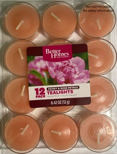 Tealight Candles Peony & Rose Petals