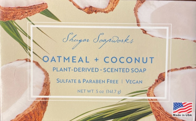 Shugar Soapworks Oatmeal & Coconut Plant-Derived Scented Soap